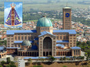 A Baslica de Nossa Senhora Aparecida, tambm conhecido como Santurio Nacional de Nossa Senhora da Conceio Aparecida, est localizada na cidade de Aparecida, no interior do Estado de So Paulo, Brasil.  o segundo maior templo catlico do mundo, menor apenas que a Baslica de So Pedro no Vaticano.<br><br>Palavras-chave: Santurio. Cristianismo. Nossa Senhora. Reza.