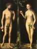 Pintura de Lucas Cranach (1513-15). O pecado original  uma doutrina crist que pretende explicar a origem da imperfeio humana, do sofrimento e da existncia do mal atravs da queda do homem. A doutrina no existe no Judasmo nem no Islamismo. Foi desenvolvida por bispo Irineu de Lyon em sua controvrsia com o dualismo do Gnosticismo. Segundo esta doutrina, que se fundamenta em dois trechos do novo testamento, Romanos 5:12-21 e Corntios I 15:22, os primeiros seres humanos e antepassados da humanidade, Ado e Eva, foram advertidos por Deus de que, se comessem do fruto da rvore do conhecimento do bem e do mal, certamente morreriam, o que fizeram instigados pela serpente, tendo Eva cedido primeiramente  tentao e posteriormente oferecido o fruto proibido a Ado, que o aceitou. No entanto, continuaram vivos, mas foram expulsos do Jardim do den, ou Paraso.  <br> <br> Palavras-chave: Ado, Eva, Bblia, pecado, bem, mal, serpente, liberdade, fruto, paraso, den, texto sagrado.